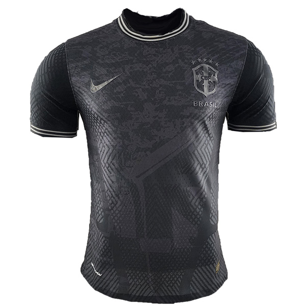 Brazil special player version jersey soccer uniform men's sports football kit all black top shirt 2022-2023